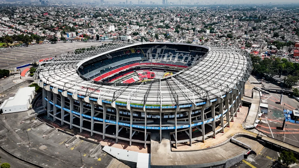 Estadio Azteca in Mexico City — a FIFA World Cup 2026 host venue facing extreme summer heat and weather risks